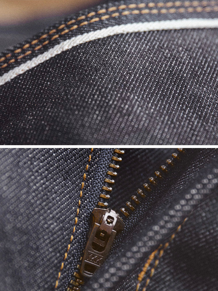 Jeans da uomo in denim grezzo in stile retrò americano