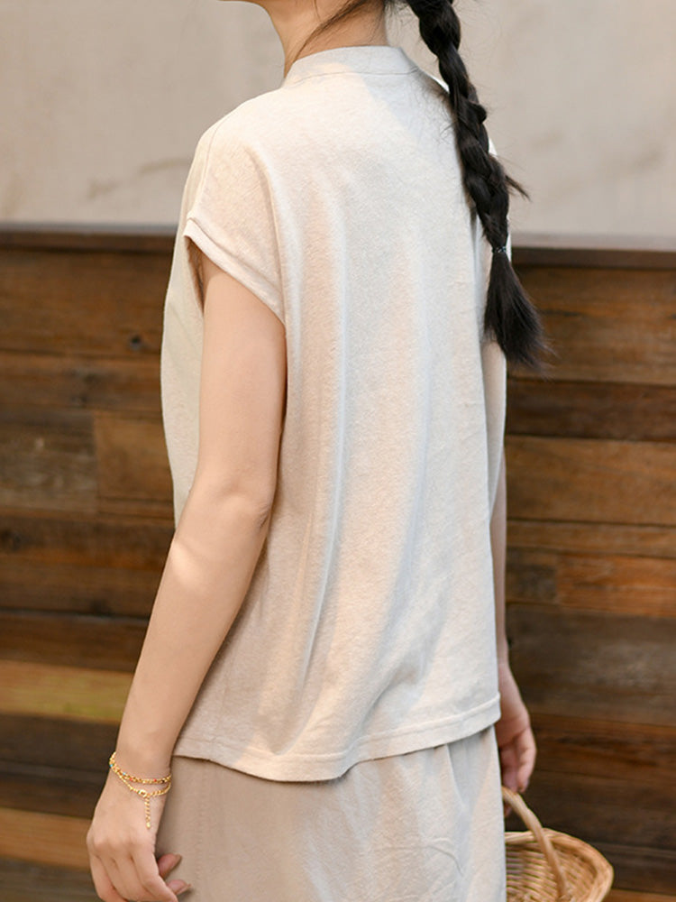 T-shirt ultra doux en coton et lin