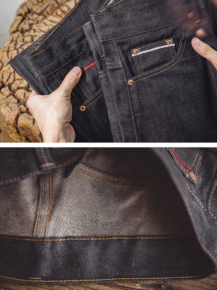 Jeans da uomo in denim grezzo in stile retrò americano