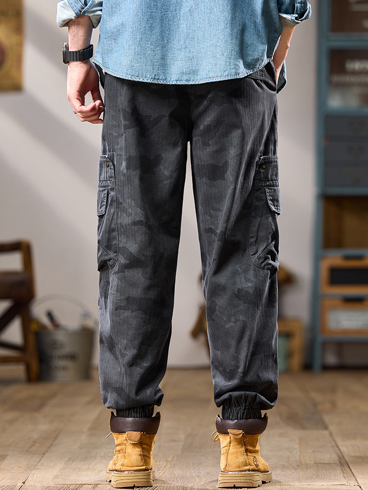 Men's Multi Pockets Camouflage Print Jogger Cargo Pants