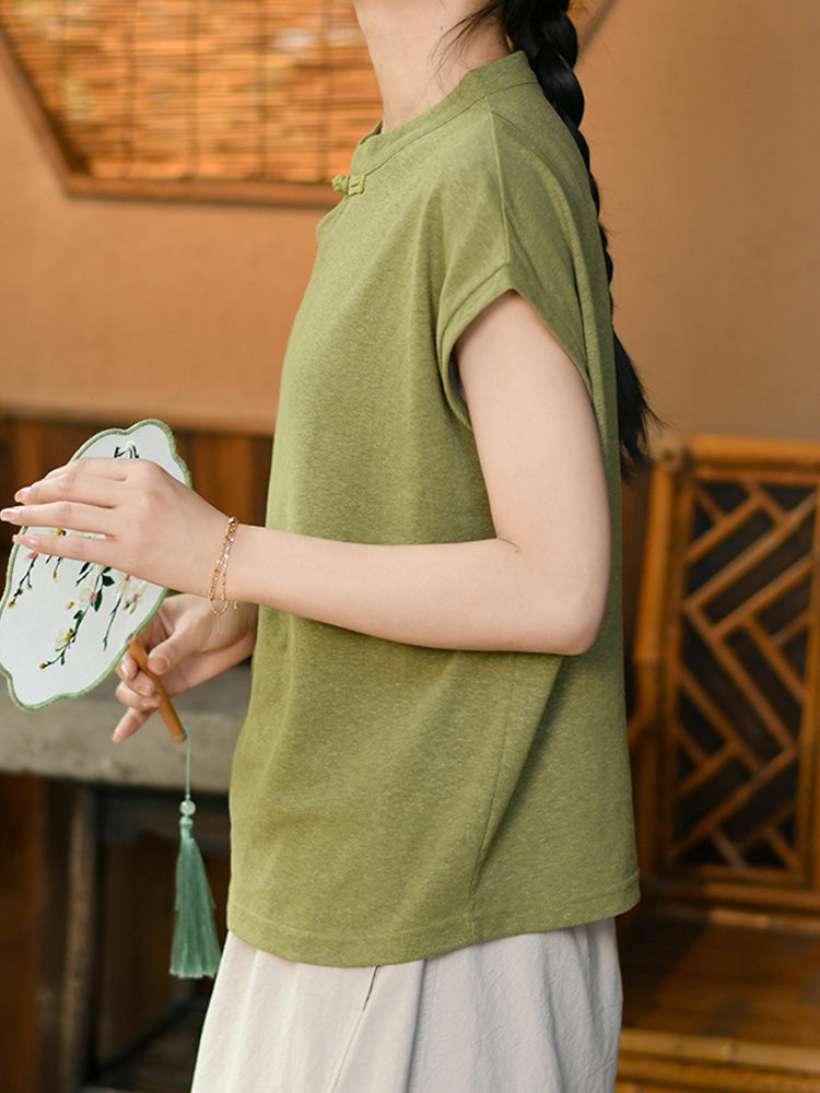 T-shirt ultra doux en coton et lin