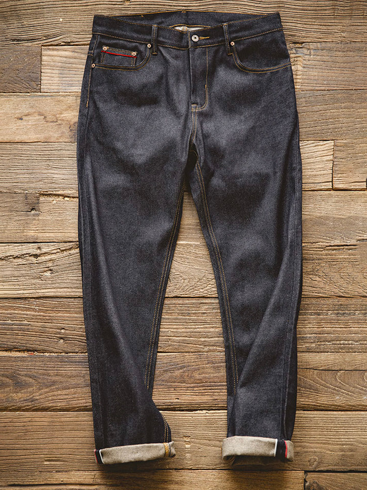 Jeans da uomo in denim grezzo in stile retrò americano