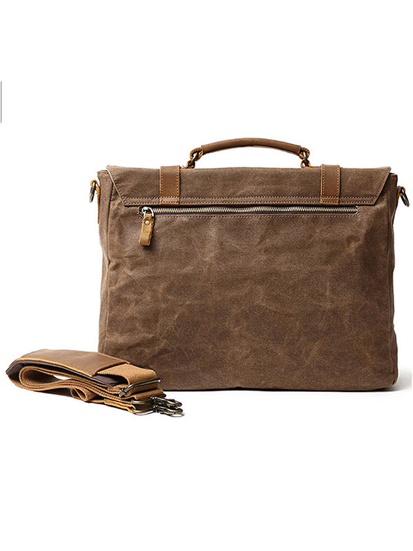 Bolso bandolera de lona tipo maletín para portátil