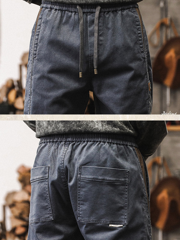 Men’s Joggers with Side Stripes and Vintage Wash