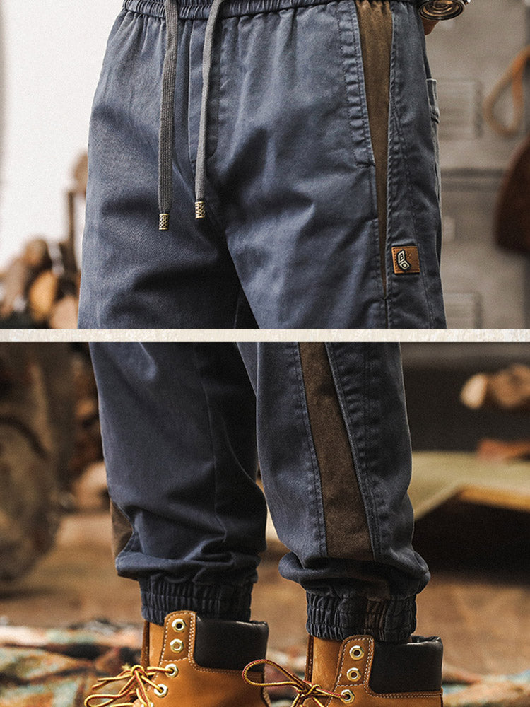 Men’s Joggers with Side Stripes and Vintage Wash