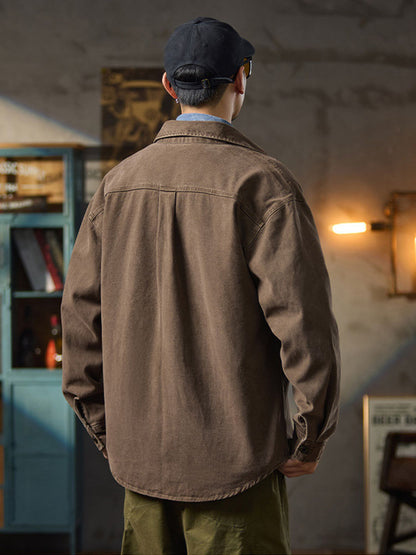 Herren Freizeit‑Hemdjacke im Retro‑Stil