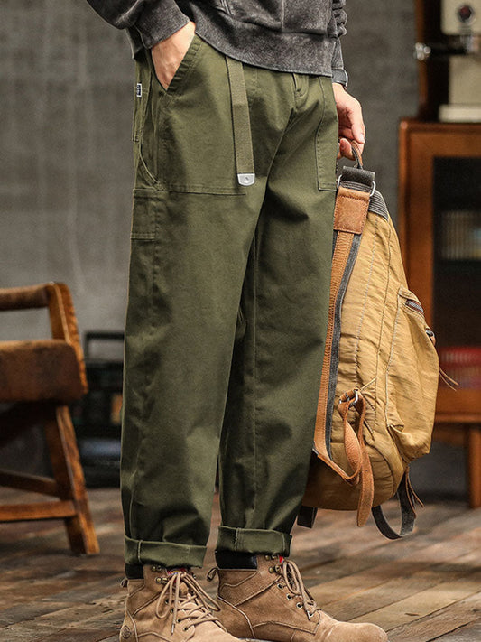 Pantalones Utilitarios Casuales de Inspiración Vintage para Hombre
