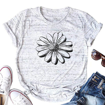 Camiseta de mujer con estampado de girasoles