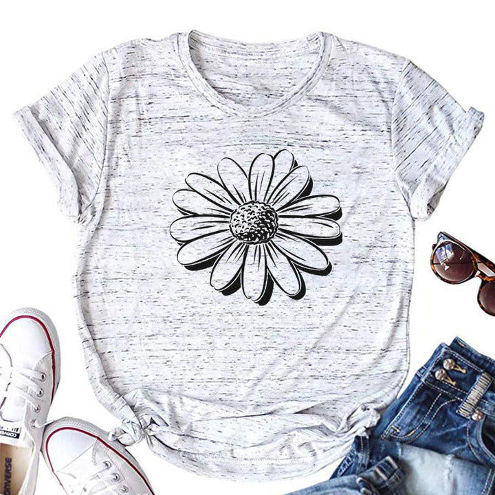 Damen-T-Shirt mit Sonnenblumen-Print