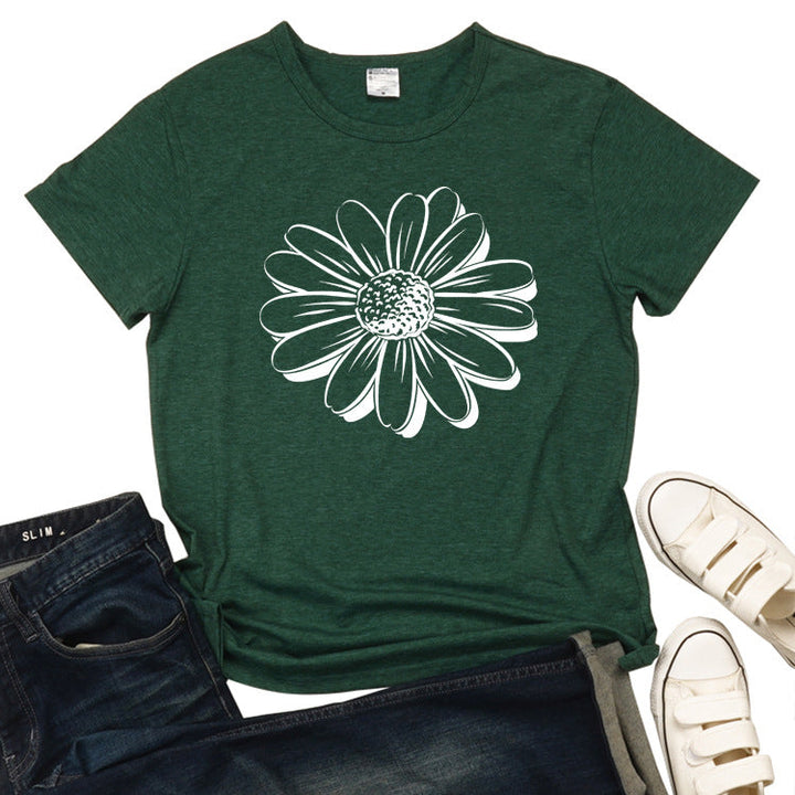 Damen-T-Shirt mit Sonnenblumen-Print
