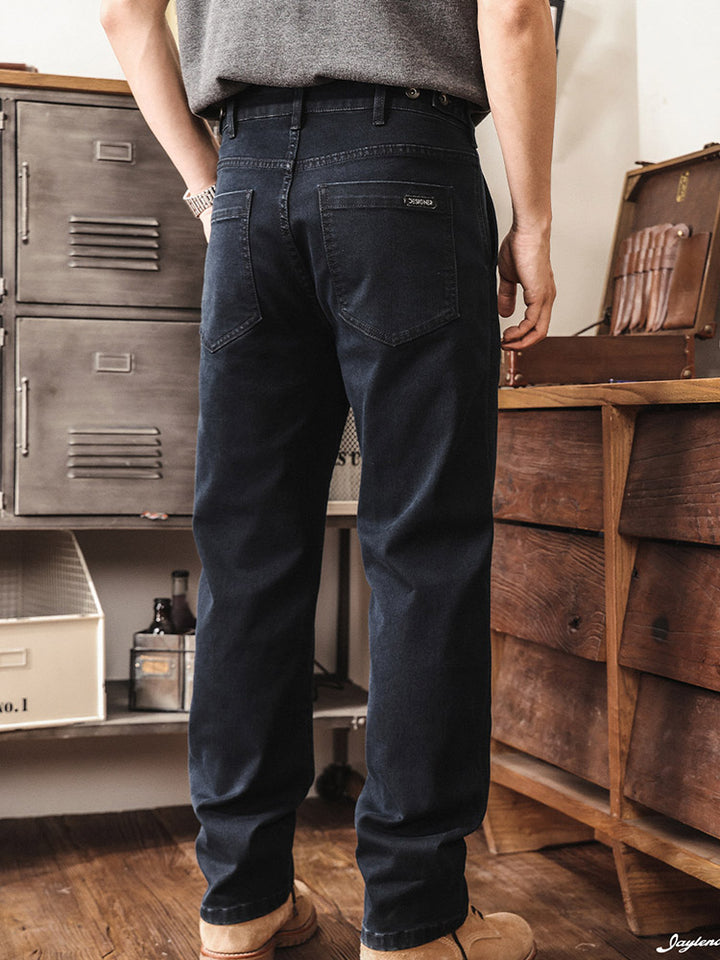 Herren Gerade Jeans, klassische Freizeithose mit bequemem Schnitt