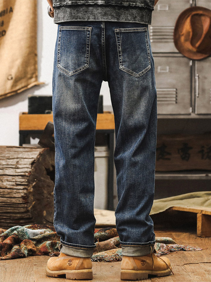 Jeans da uomo ampi con lavaggio vintage