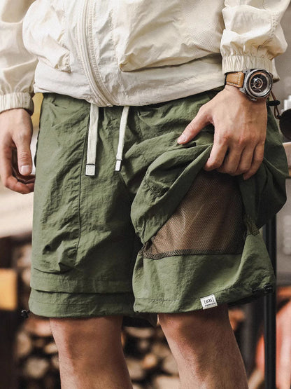Doppellagige, schnelltrocknende Outdoor-Cargoshorts für Herren
