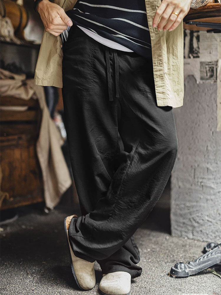Herren‑Wide‑Leg‑Freizeithose aus Leichtem Mischgewebe Lässiger