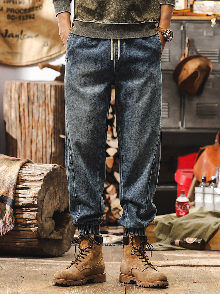 Herren Alltags‑Jogger‑Jeans, weiches atmungsaktives Material