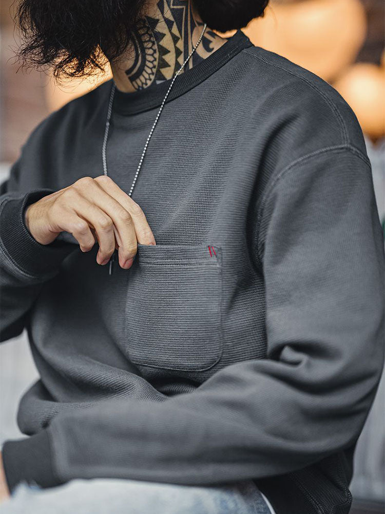 Felpa da uomo a maglia waffle
