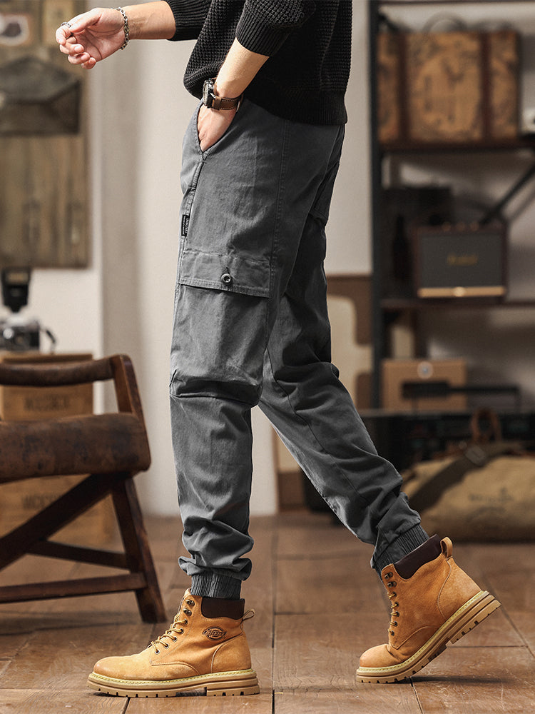 Pantalones cargo jogger de cintura elástica para hombre