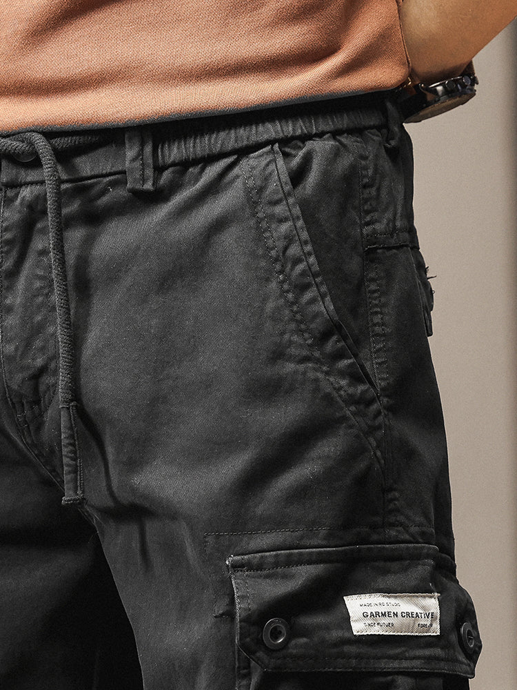 Men's Vintage-Inspired Multi‑Button Pocket Tapered Cargo Jogger Pants