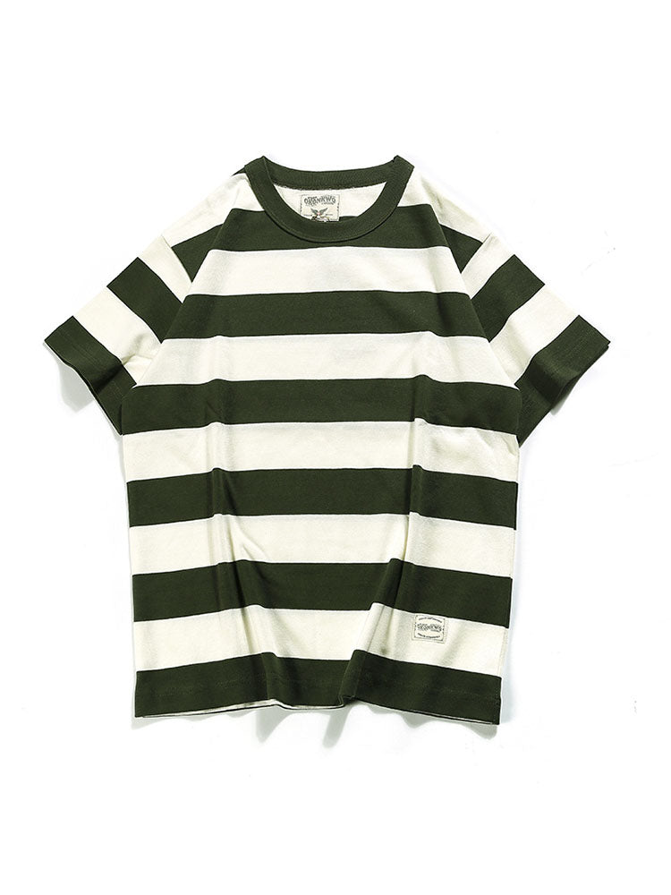 Camiseta de Rayas con Cuello Redondo para Hombre