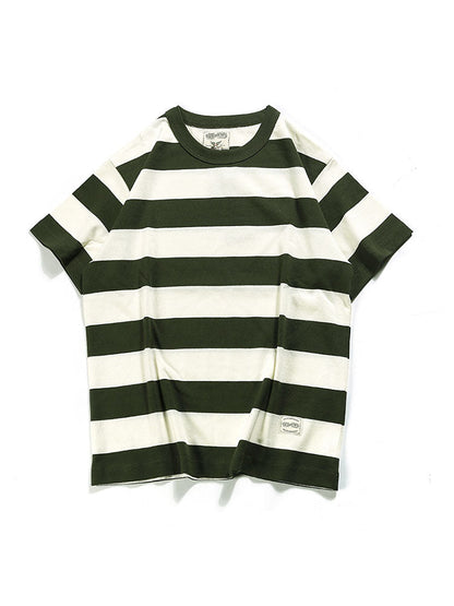 Camiseta de Rayas con Cuello Redondo para Hombre