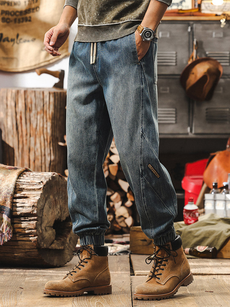Herren Alltags‑Jogger‑Jeans, weiches atmungsaktives Material