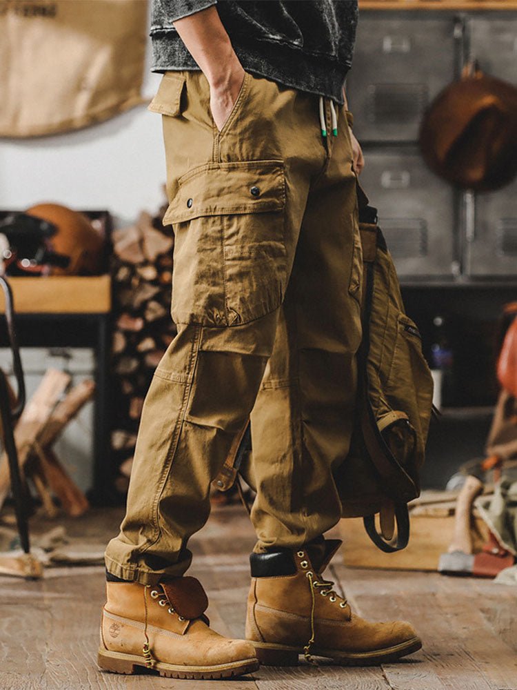 Pantalón cargo para hombre de estilo retro, corte recto