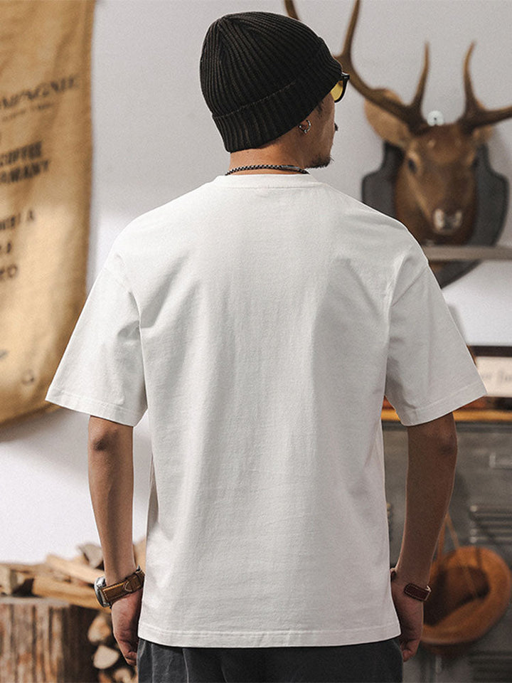 Herren-T-Shirt mit Kontrasttaschen und lockerer Passform, Kurzarm