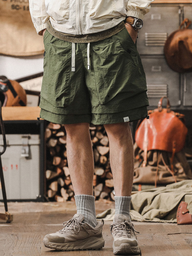 Doppellagige, schnelltrocknende Outdoor-Cargoshorts für Herren