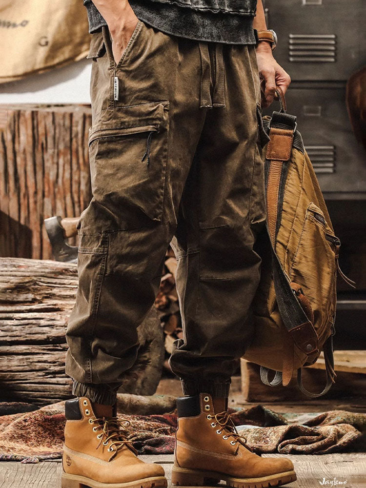 Herren Vintage Cargohose Jogger‑Schnitt