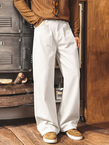 Herren‑Breitbein‑Arbeitshose aus Baumwolle Vintage‑Workwear‑Stil