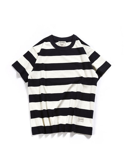 Camiseta de Rayas con Cuello Redondo para Hombre