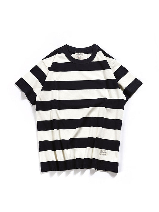 T-shirt girocollo a righe da uomo