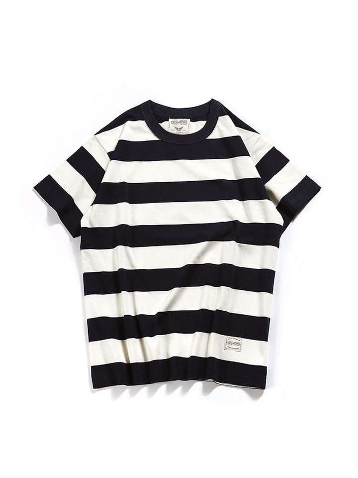 Gestreiftes Herren-T-Shirt mit Rundhalsausschnitt