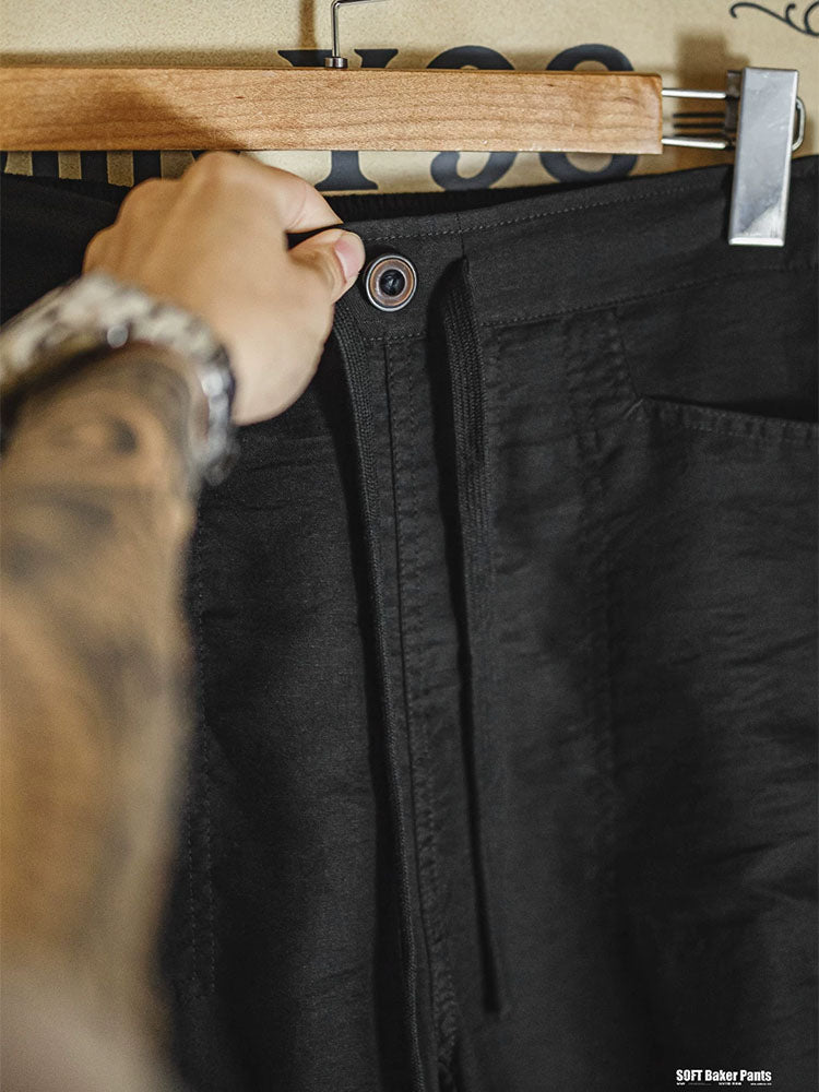 Herren‑Wide‑Leg‑Freizeithose aus Leichtem Mischgewebe Lässiger