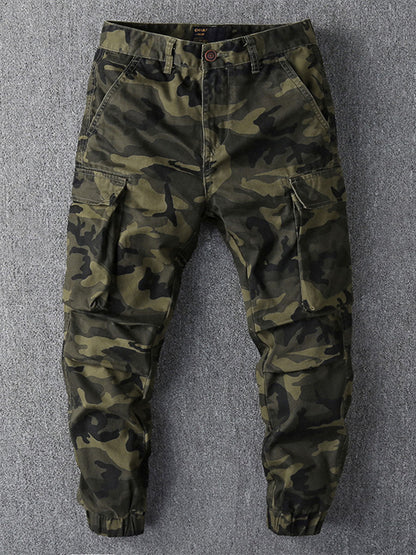 Pantaloni cargo jogger mimetici da uomo