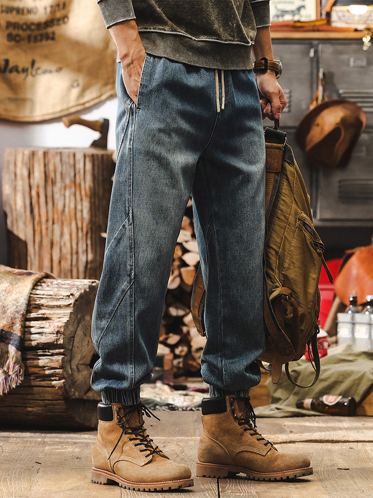 Herren Alltags‑Jogger‑Jeans, weiches atmungsaktives Material