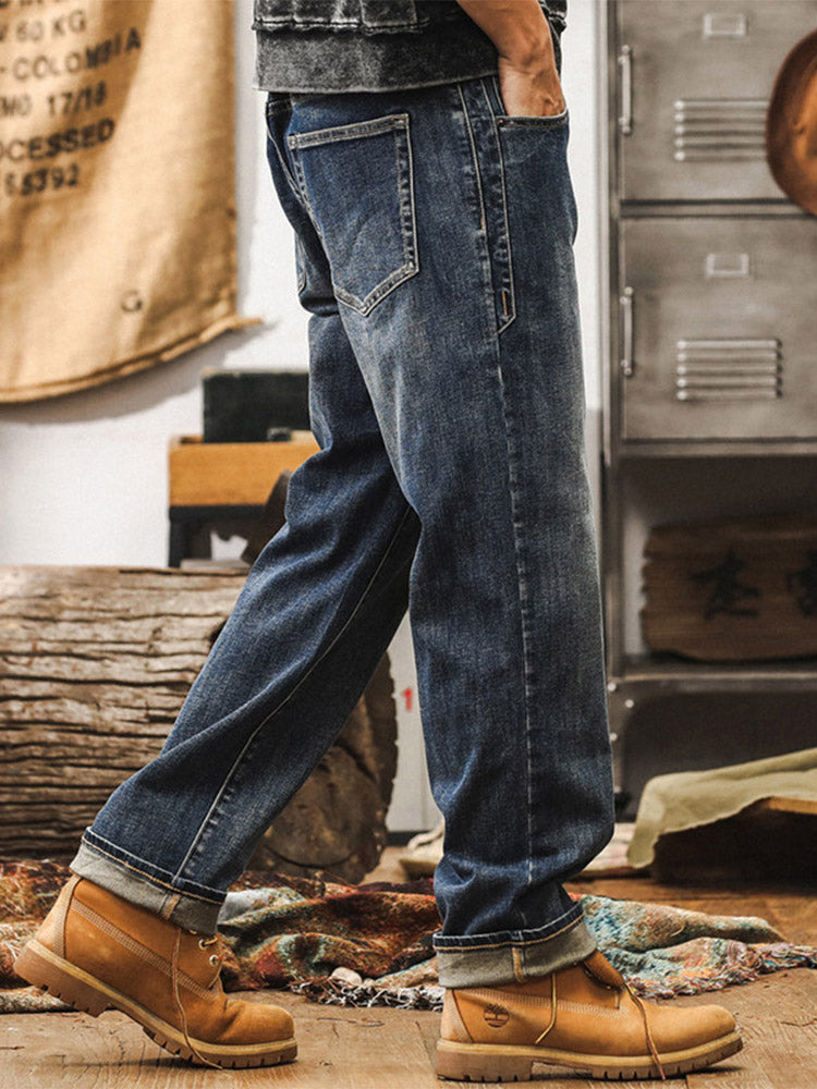 Jeans da uomo ampi con lavaggio vintage