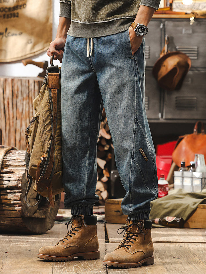 Herren Alltags‑Jogger‑Jeans, weiches atmungsaktives Material