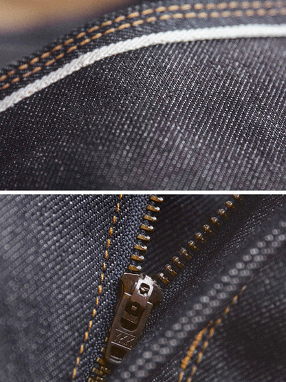 Jeans da uomo in denim grezzo in stile retrò americano
