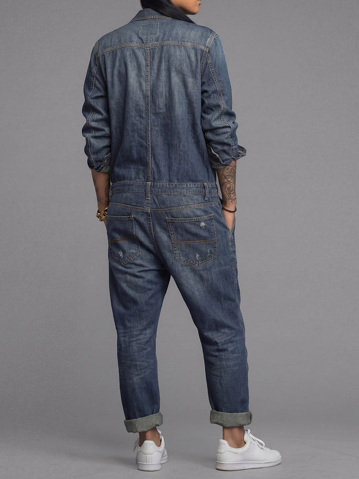 Damen-Denim-Overall mit lockerer Passform