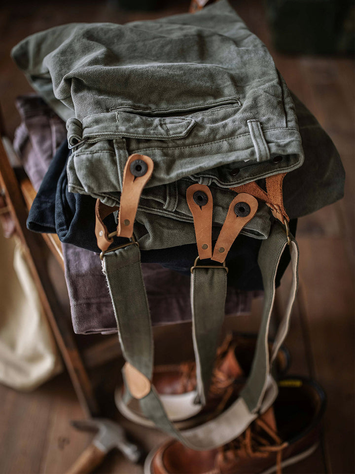 15oz Heavyweight Canvas Trousers with Suspenders