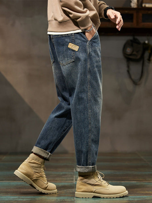 Men's Vintage-Inspired Balloon Jeans with a Relaxed Fit