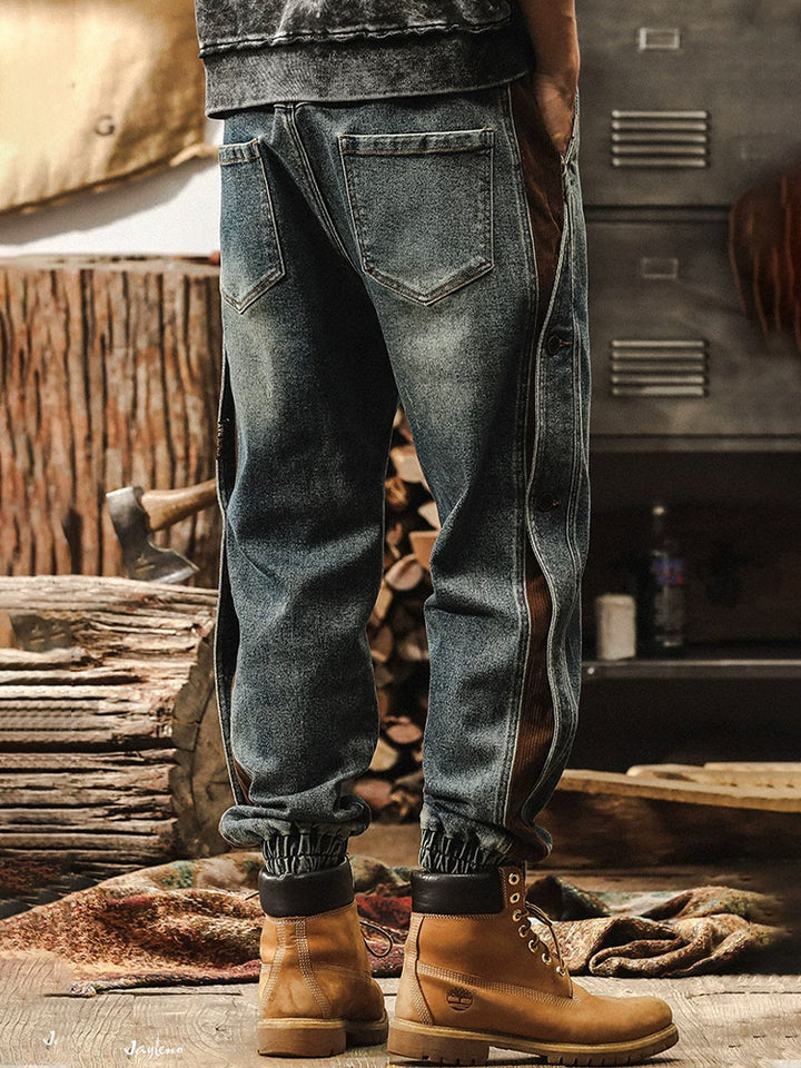 Herren Jogger‑Jeans mit Kord‑Einsätzen
