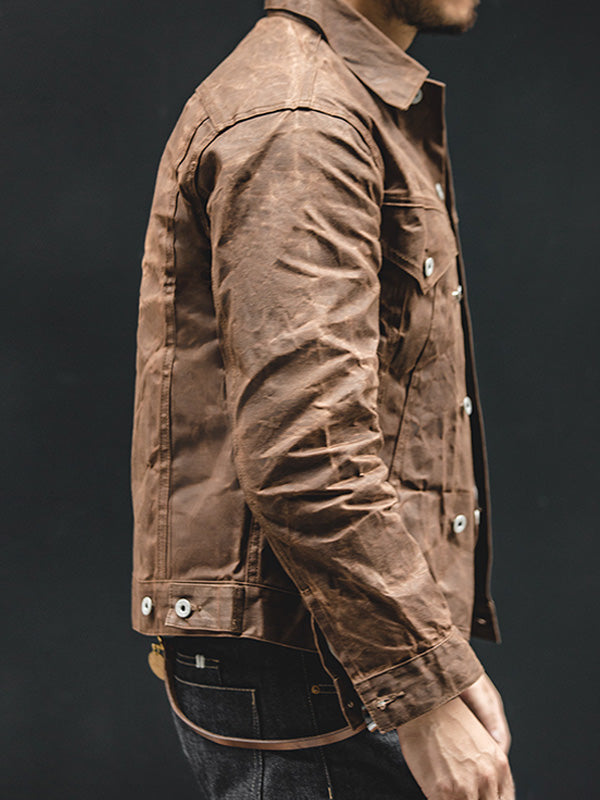 Wachsjacke für Herren aus Canvas und Baumwolle – Militäruniform-Arbeitskleidung