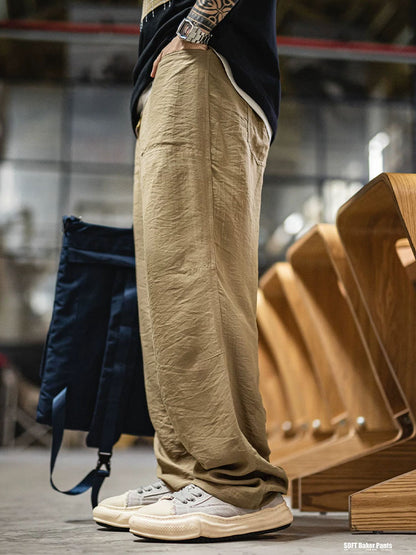 Herren‑Wide‑Leg‑Freizeithose aus Leichtem Mischgewebe Lässiger