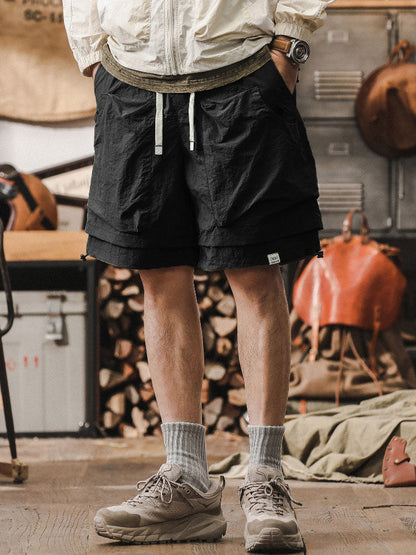 Doppellagige, schnelltrocknende Outdoor-Cargoshorts für Herren