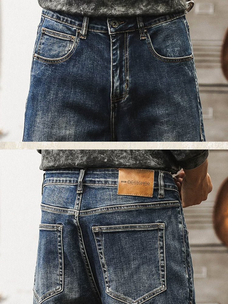Jeans da uomo ampi con lavaggio vintage