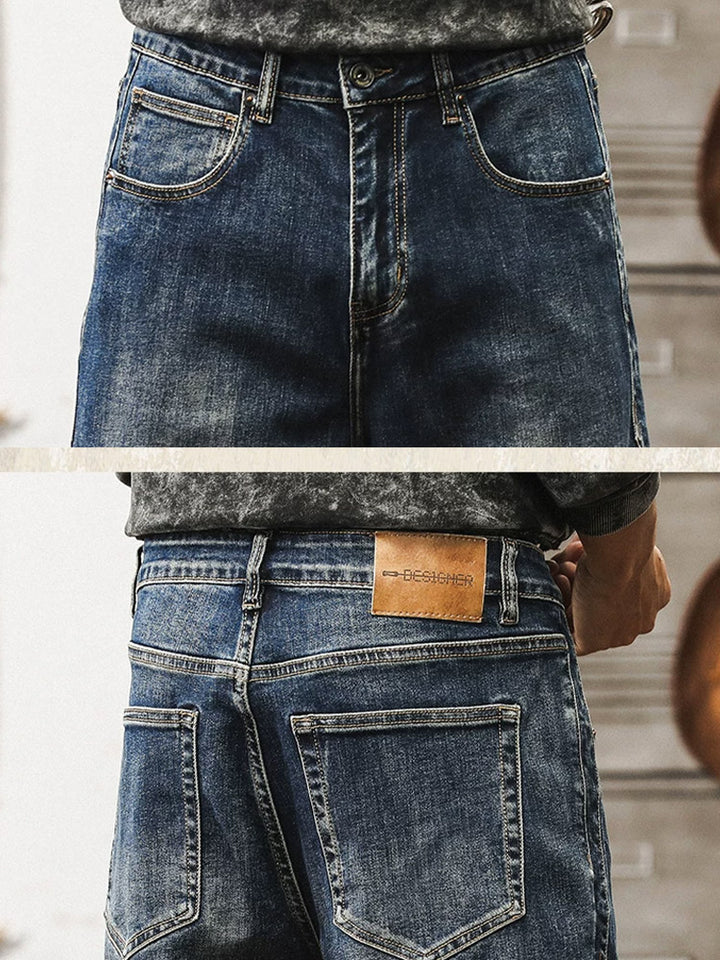 Jeans da uomo ampi con lavaggio vintage