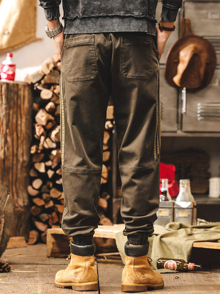Pantalones de chándal vintage para hombre con bandas laterales
