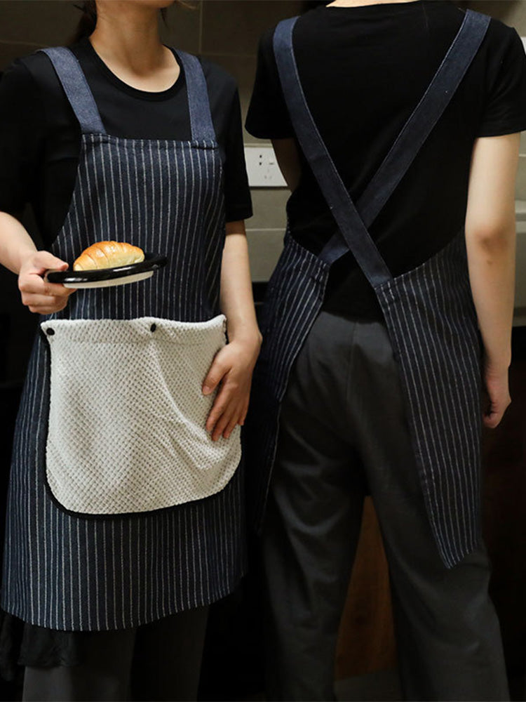 Abnehmbare Handtuchschürze mit Streifen